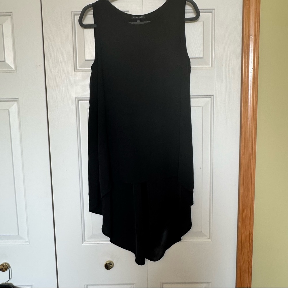 Eileen Fisher 100% Silk High Low Hem Scoopneck Tank